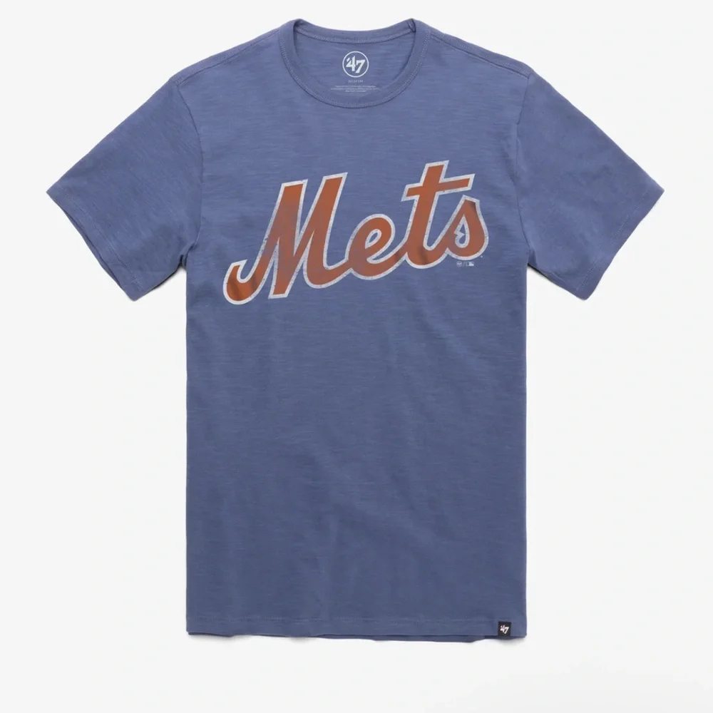 New York Mets Grit Wordmark ‘47 Scrum Tee Bleacher Blue Men’s XL | MLB Licensed - Picture 1 of 8
